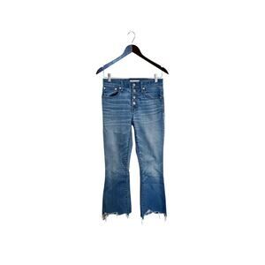 Madewell Cali Demi-Boot Jeans Button Fly Chewed Hem Fenton Wash Size 26